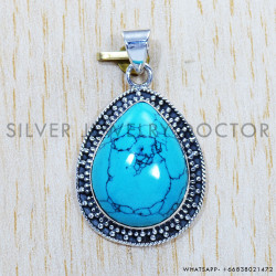 Turquoise 925 Sterling Silver Pendant (SJWP-562)