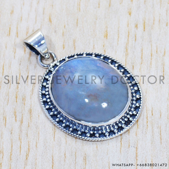 Rainbow Moonstone 925 Sterling Silver Pendant (SJWP-564) Rainbow Moonstone 925 Sterling Silver Pendant (SJWP-564)