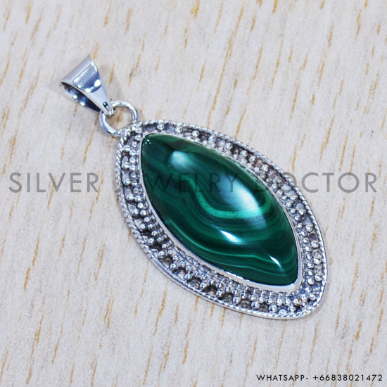 Malachite 925 Sterling Silver Pendant (SJWP-569) Malachite 925 Sterling Silver Pendant (SJWP-569)