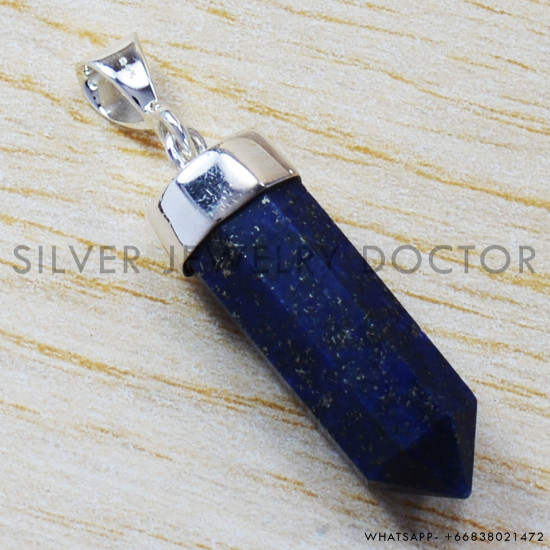 Lapis Lazuli 925 Sterling Silver Pendant (SJWP-57) Lapis Lazuli 925 Sterling Silver Pendant (SJWP-57)