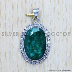 Emerald 925 Sterling Silver Pendant (SJWP-582)