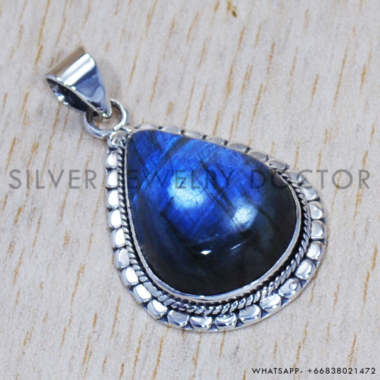 Labradorite Gemstone Magnificent 925 Sterling Silver Wedding Jewelry Pendant SJWP-584 Labradorite Gemstone Magnificent 925 Sterling Silver Wedding Jewelry Pendant SJWP-584