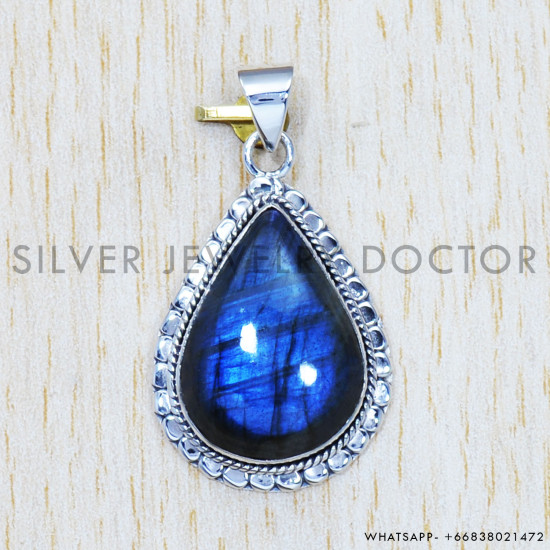 Labradorite Gemstone Magnificent 925 Sterling Silver Wedding Jewelry Pendant SJWP-584 Labradorite Gemstone Magnificent 925 Sterling Silver Wedding Jewelry Pendant SJWP-584