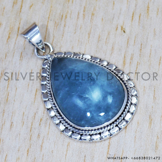Aquamarine 925 Sterling Silver Pendant (SJWP-588) Aquamarine 925 Sterling Silver Pendant (SJWP-588)