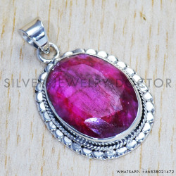 Ruby 925 Sterling Silver Pendant (SJWP-595)