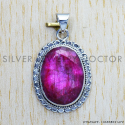 Ruby 925 Sterling Silver Pendant (SJWP-595)