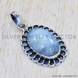 Rainbow Moonstone 925 Sterling Silver Pendant (SJWP-607)