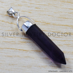 Amethyst 925 Sterling Silver Pendant (SJWP-61)