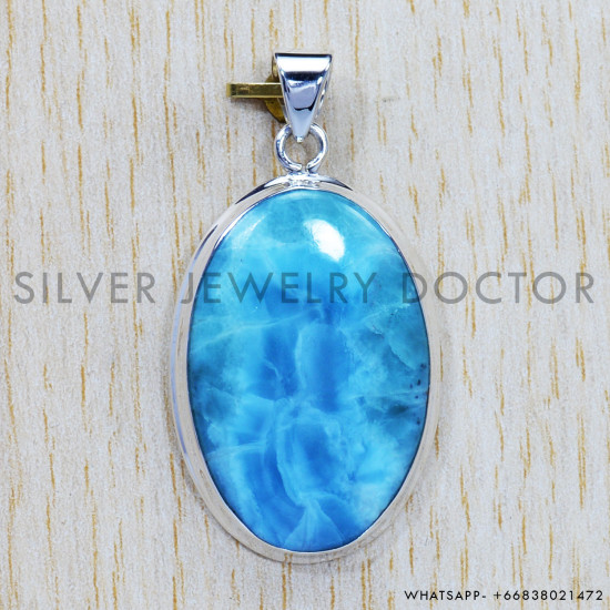 Larimar 925 Sterling Silver Pendant (SJWP-612) Larimar 925 Sterling Silver Pendant (SJWP-612)
