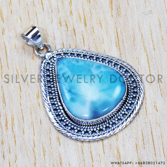 Larimar 925 Sterling Silver Pendant (SJWP-618) Larimar 925 Sterling Silver Pendant (SJWP-618)