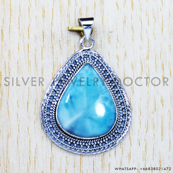 Larimar 925 Sterling Silver Pendant (SJWP-618) Larimar 925 Sterling Silver Pendant (SJWP-618)