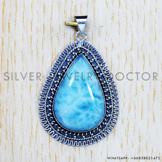 Larimar 925 Sterling Silver Pendant (SJWP-619) Larimar 925 Sterling Silver Pendant (SJWP-619)