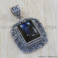 Labradorite 925 Sterling Silver Pendant (SJWP-620)