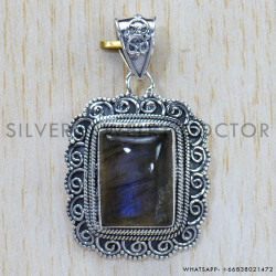 Labradorite 925 Sterling Silver Pendant (SJWP-620)