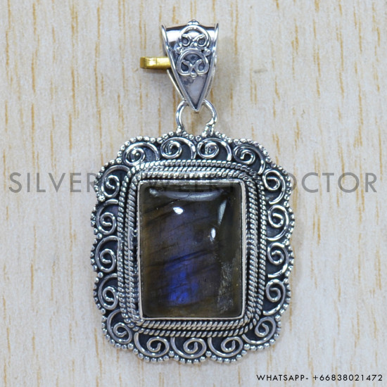 Labradorite 925 Sterling Silver Pendant (SJWP-620)