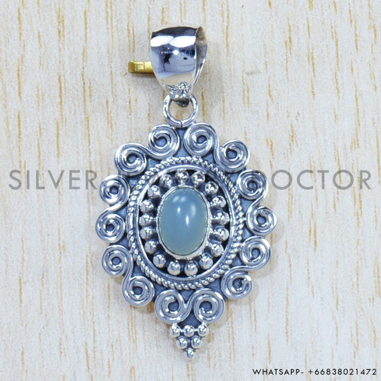 Chalcedony 925 Sterling Silver Pendant (SJWP-629) Chalcedony 925 Sterling Silver Pendant (SJWP-629)