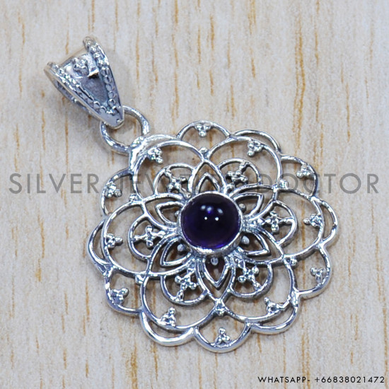 Amethyst 925 Sterling Silver Pendant (SJWP-634) Amethyst 925 Sterling Silver Pendant (SJWP-634)