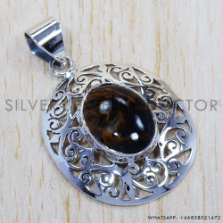 Tiger Jasper 925 Sterling Silver Pendant (SJWP-639) Tiger Jasper 925 Sterling Silver Pendant (SJWP-639)