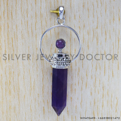 Amethyst 925 Sterling Silver Pendant (SJWP-64) Amethyst 925 Sterling Silver Pendant (SJWP-64)