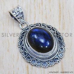 Labradorite 925 Sterling Silver Pendant (SJWP-641)