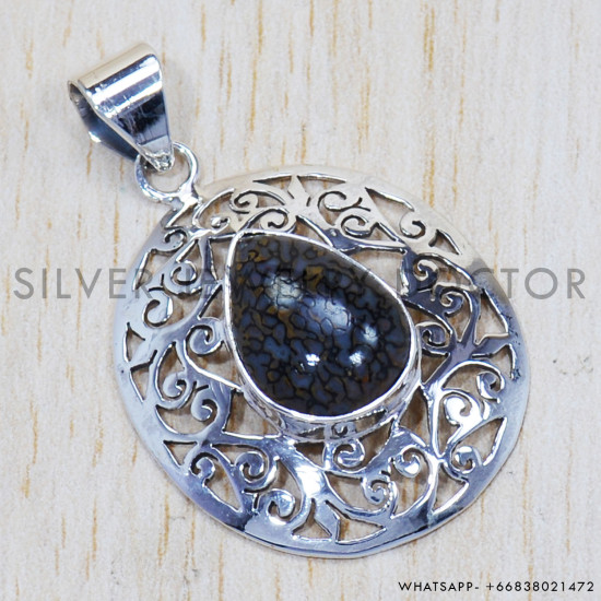 Jasper 925 Sterling Silver Pendant (SJWP-648) Jasper 925 Sterling Silver Pendant (SJWP-648)