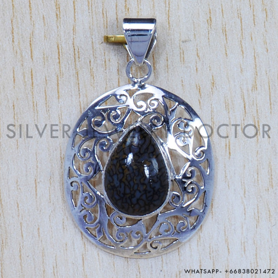 Jasper 925 Sterling Silver Pendant (SJWP-648) Jasper 925 Sterling Silver Pendant (SJWP-648)