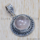 Rose Quartz 925 Sterling Silver Pendant (SJWP-649) Rose Quartz 925 Sterling Silver Pendant (SJWP-649)
