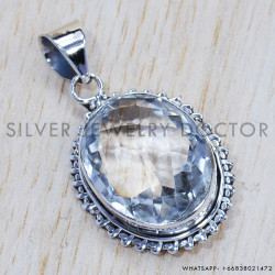 Crystal 925 Sterling Silver Pendant (SJWP-654) Crystal 925 Sterling Silver Pendant (SJWP-654)