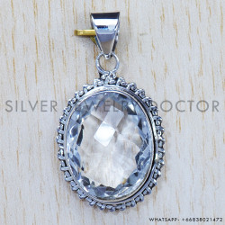Crystal 925 Sterling Silver Pendant (SJWP-654)