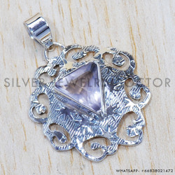 Rose Quartz 925 Sterling Silver Pendant (SJWP-659) Rose Quartz 925 Sterling Silver Pendant (SJWP-659)