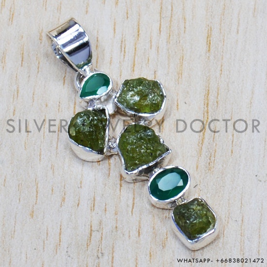 Multi Gemstone 925 Sterling Silver Pendant (SJWP-660) Multi Gemstone 925 Sterling Silver Pendant (SJWP-660)