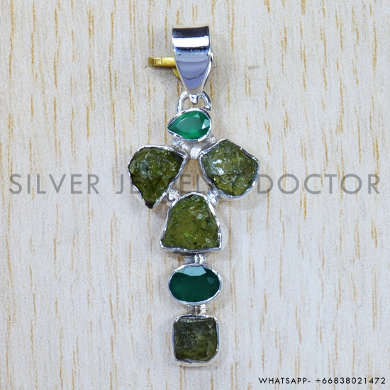 Multi Gemstone 925 Sterling Silver Pendant (SJWP-660) Multi Gemstone 925 Sterling Silver Pendant (SJWP-660)