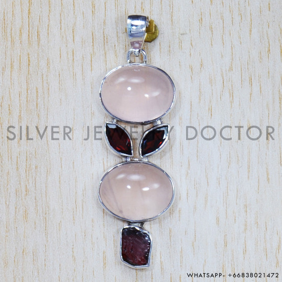 Multi Gemstone 925 Sterling Silver Pendant (SJWP-662) Multi Gemstone 925 Sterling Silver Pendant (SJWP-662)