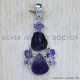Multi Gemstone 925 Sterling Silver Pendant (SJWP-668)