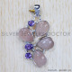 Multi Gemstone 925 Sterling Silver Pendant (SJWP-674)