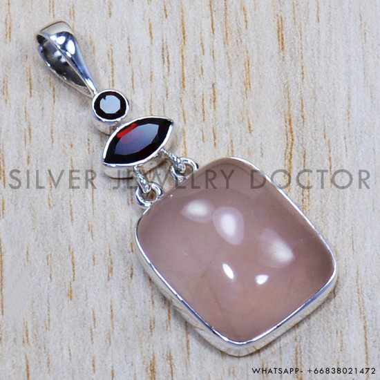 Multi Gemstone 925 Sterling Silver Pendant (SJWP-676) Multi Gemstone 925 Sterling Silver Pendant (SJWP-676)