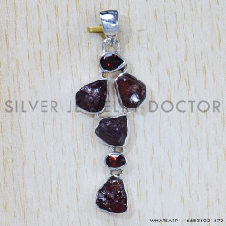 Multi Gemstone 925 Sterling Silver Pendant (SJWP-683)