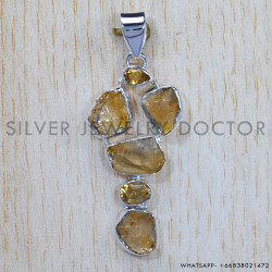 Multi Gemstone 925 Sterling Silver Pendant (SJWP-690)