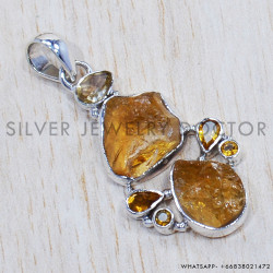 Multi Gemstone 925 Sterling Silver Pendant (SJWP-692) Multi Gemstone 925 Sterling Silver Pendant (SJWP-692)