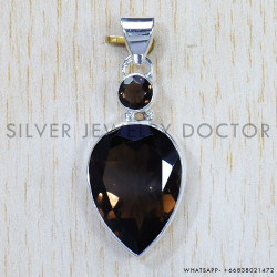 Smoky Quatz 925 Sterling Silver Pendant (SJWP-693)
