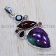 Multi Gemstone 925 Sterling Silver Pendant (SJWP-696) Multi Gemstone 925 Sterling Silver Pendant (SJWP-696)