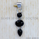 Black Onyx 925 Sterling Silver Pendant (SJWP-697)