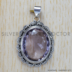 Amethyst 925 Sterling Silver Pendant (SJWP-70)