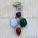Multi Gemstone 925 Sterling Silver Pendant (SJWP-700) Multi Gemstone 925 Sterling Silver Pendant (SJWP-700)