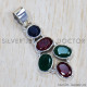 Multi Gemstone 925 Sterling Silver Pendant (SJWP-711)