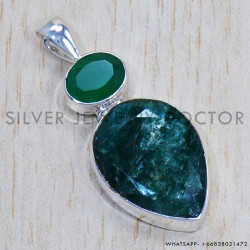 Multi Gemstone 925 Sterling Silver Pendant (SJWP-715) Multi Gemstone 925 Sterling Silver Pendant (SJWP-715)