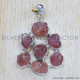 Rough Rose Quartz 925 Sterling Silver Pendant (SJWP-718) Rough Rose Quartz 925 Sterling Silver Pendant (SJWP-718)