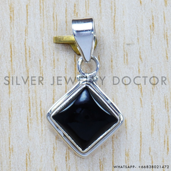 Black Onyx 925 Sterling Silver Pendant (SJWP-724)