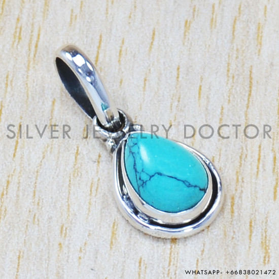 Turquoise 925 Sterling Silver Pendant (SJWP-725)
