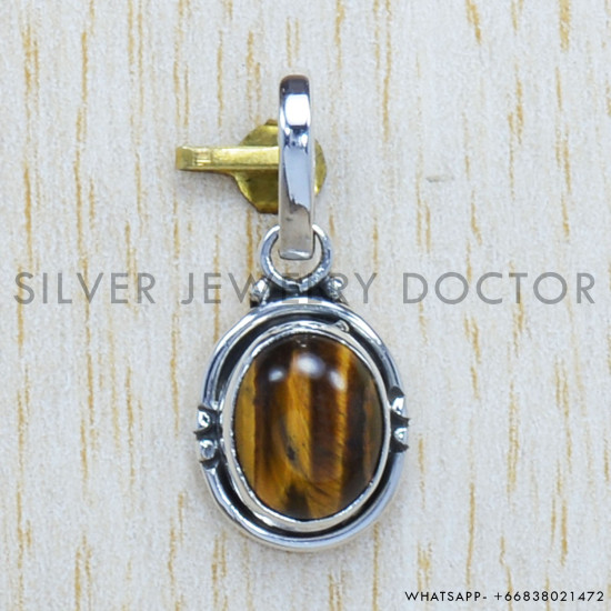 Tiger Eye 925 Sterling Silver Pendant (SJWP-726)